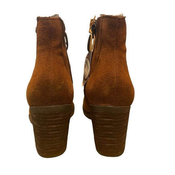 Earth Malta Patchwork Brown Suede Zipper Ankle Boots Booties Size 6.5 NEW - Picture 4 of 6